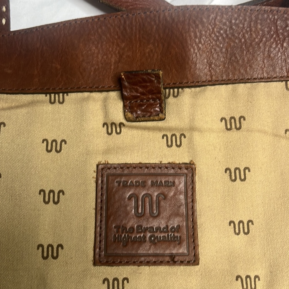 King Ranch Brown Leather Saddle Stitch Laptop Messeng… Gem